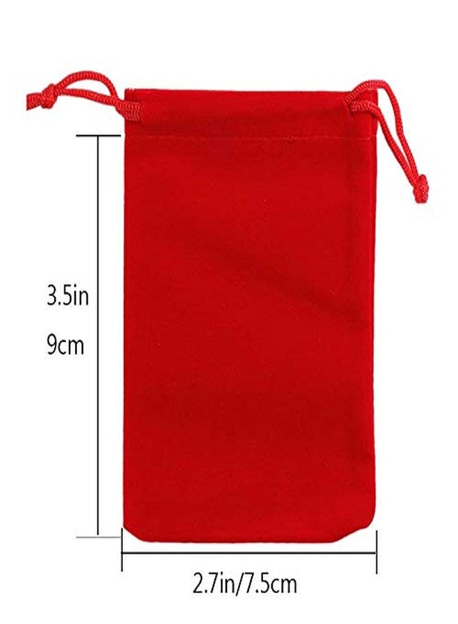 GYBest Best 50 Pack 3" X 4" Wholesale Promotion - Red Velvet Cloth Jewelry Pouches/Drawstring Bags (Red) - Image 4