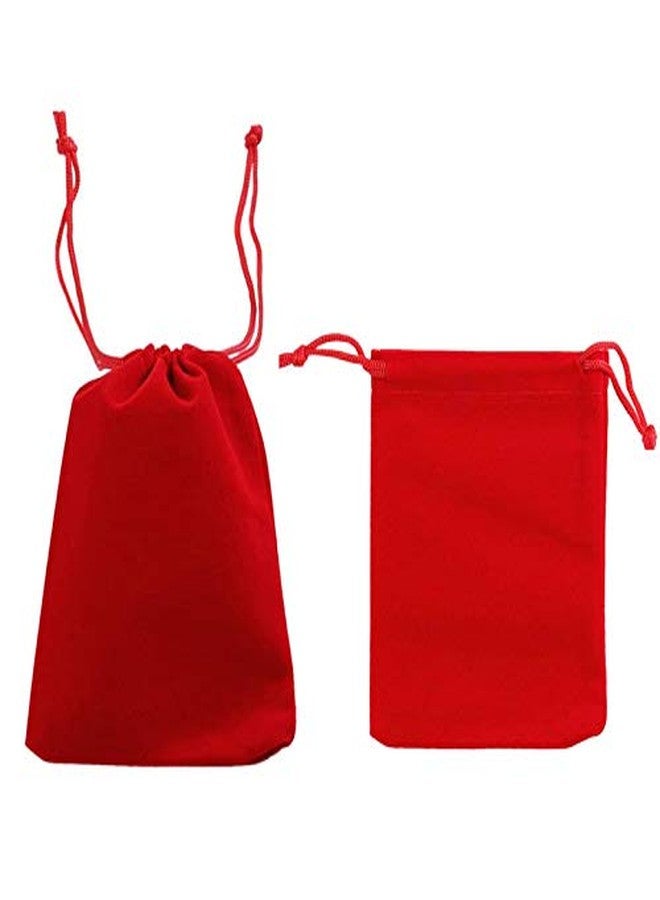 GYBest Best 50 Pack 3" X 4" Wholesale Promotion - Red Velvet Cloth Jewelry Pouches/Drawstring Bags (Red) - Image 3