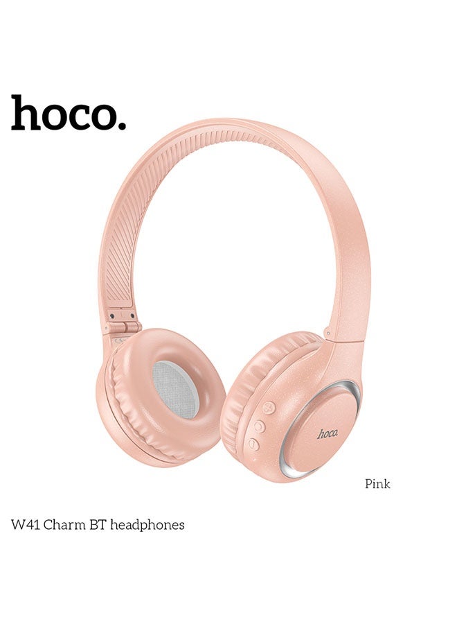 هوكو. سماعات W41 تشارم اللاسلكية والسلكية (وردية) - Image 2