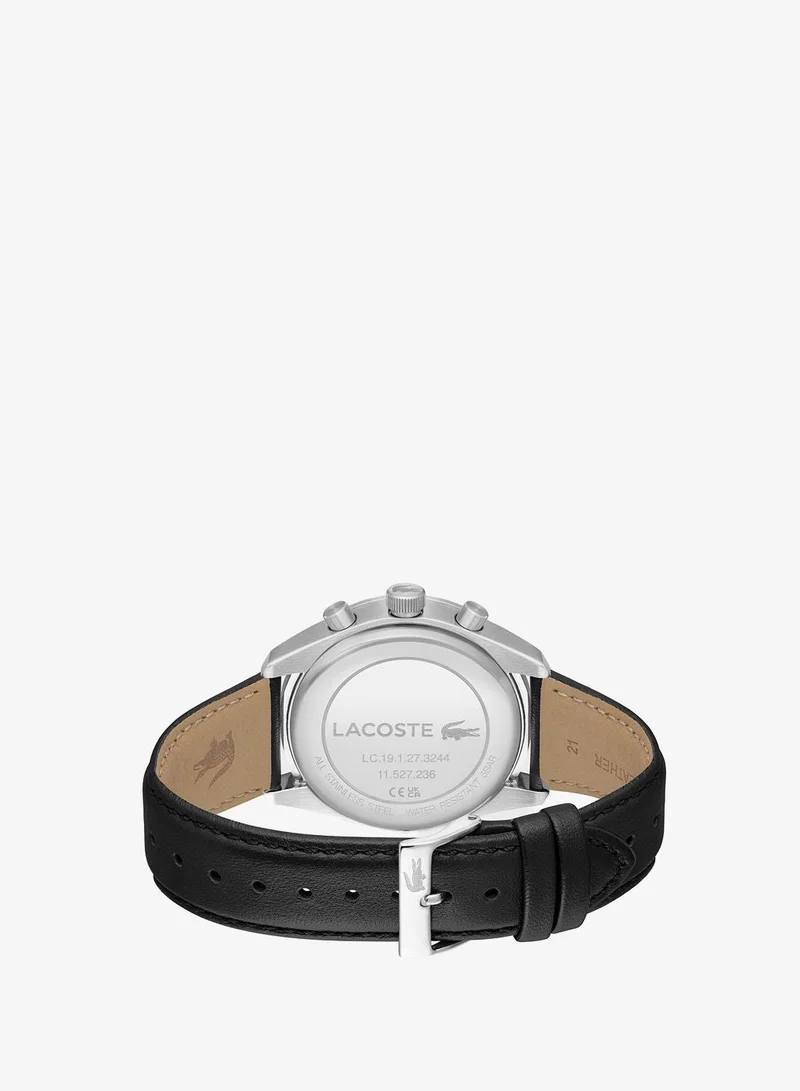 Lacoste  Boston Collection Chronograph Quartz Watch For Men With Black Leather Strap - 2011379 for Men | Best Price UAE