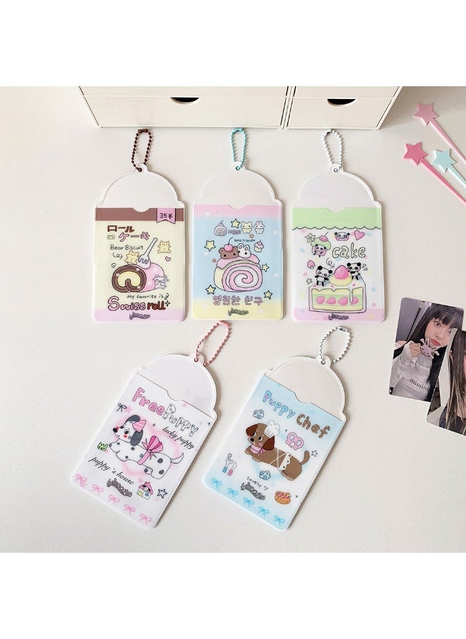 NIBEMINENT 1 - Piece Ideas Around Cultural And Creative Industries Kpop Photo Card Holder Pendant Key Chain ID Badge Holder ID Card Holder Photo Card Protector for School ID Office ID Access Card for Women Girls  - Image 3