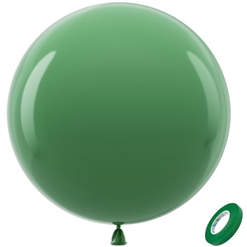 Bezente Sage Green Giant Balloons 36 Inch 8 Pack Jumbo Olive Green Large Round Dusty Green Latex Balloon for Birthday Bridal Shower Safari Jungle Theme Party Decorations - Image 1