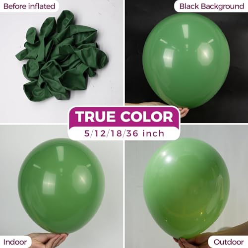 Bezente Sage Green Giant Balloons 36 Inch 8 Pack Jumbo Olive Green Large Round Dusty Green Latex Balloon for Birthday Bridal Shower Safari Jungle Theme Party Decorations - Image 5
