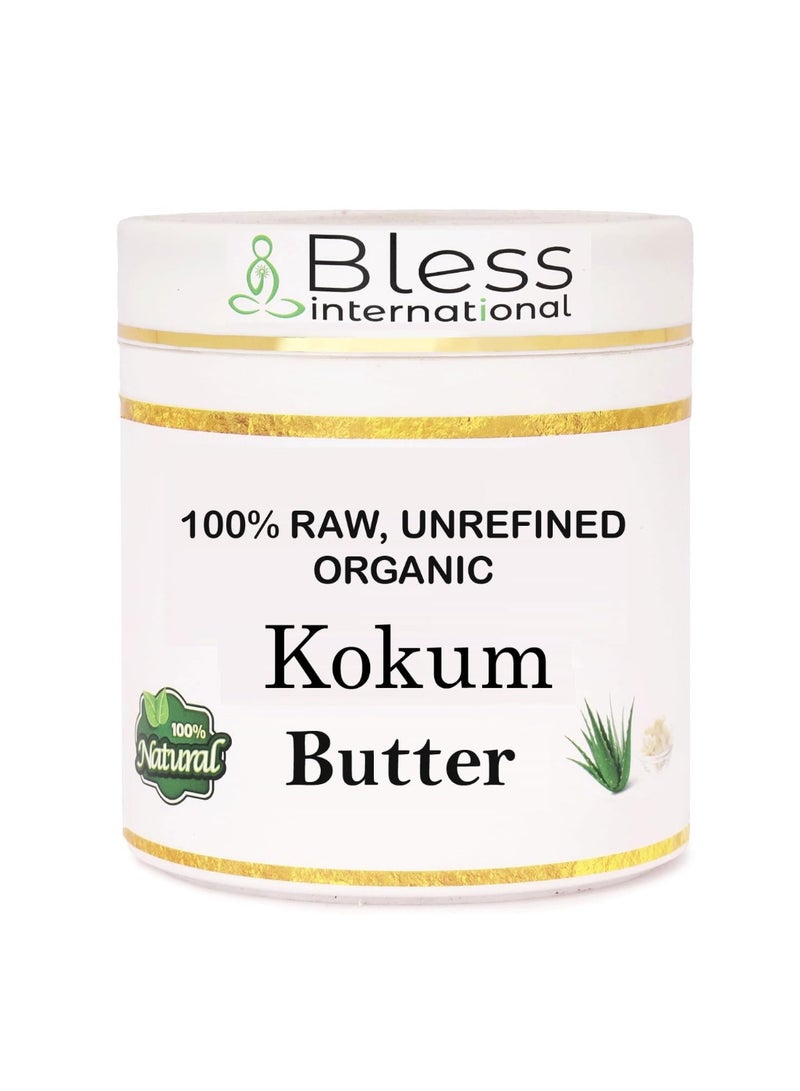 Bless International Organic Raw Kokum Butter 100% Pure,Natural & Unrefined| Skin Moisturizer For Face, Body & Hair| 1 LBS/450 GM Ivory / White Grade A | DIY Creams, Balms, Lotions, Soaps| Moisturizes Dry Skin