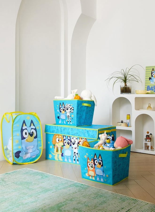 Idea Nuova Bluey 4 Piece Storage Solution Set with Pop Up Hamper, Collapsible Storage Trunk and 2 Nestable Storage Bins - Image 1
