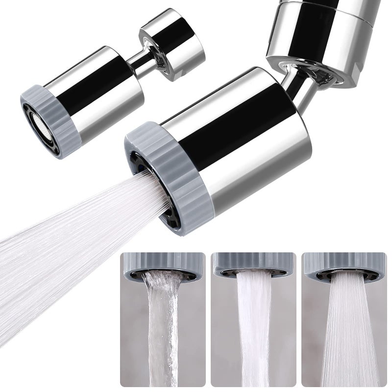 CHIATAOMA 2 PACK Swivel Faucet Aerator3function Faucet Nozzle360 Big Angle Rotate Kitchen Sink Faucet AttachmentFaucet Extender for Kitchen 5564 inch Female ThreadKitchen Sink Aerator Chrome - Image 2