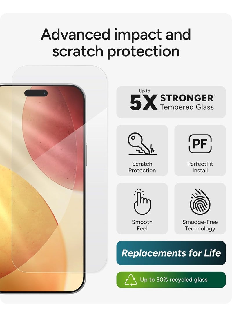 ZAGG Glass Elite Privacy Screen Protector for iPhone 17 pro max 2-Way Privacy Filter, 5X Stronger, Fingerprint-Resistant, Easy Two-Step - Image 2