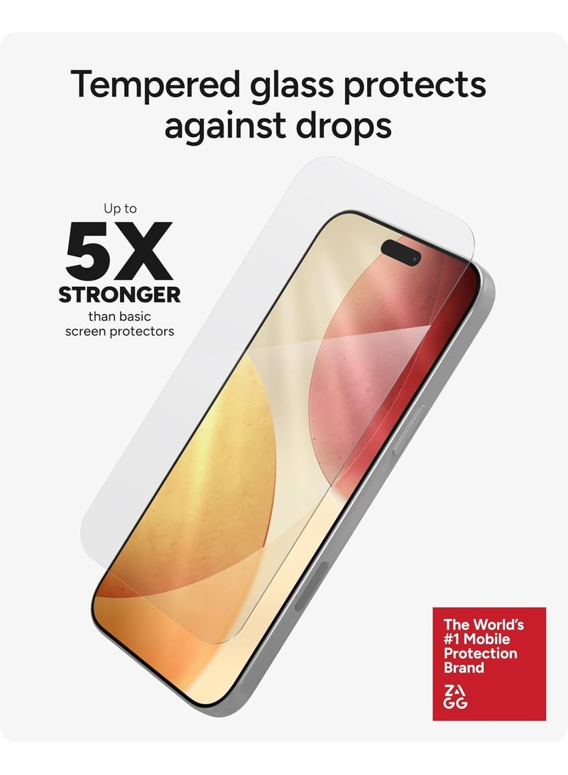 ZAGG Glass Elite Privacy Screen Protector for iPhone 17 pro max 2-Way Privacy Filter, 5X Stronger, Fingerprint-Resistant, Easy Two-Step - Image 3