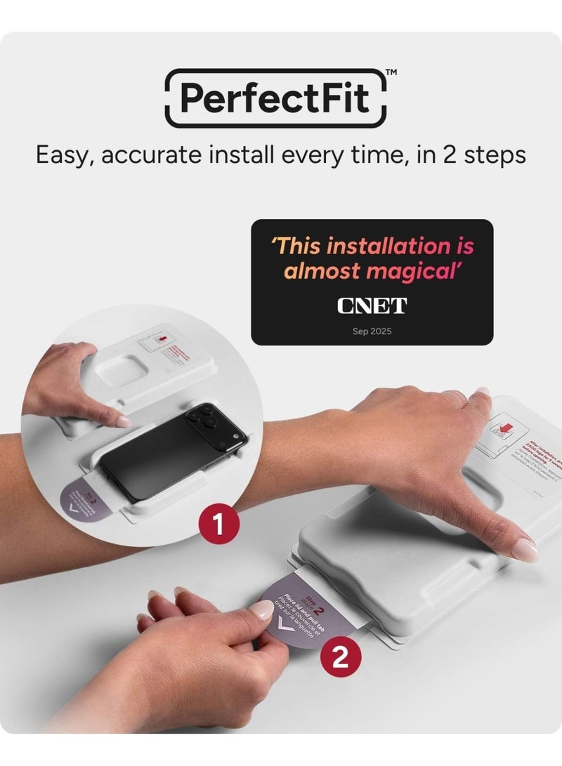 ZAGG Glass Elite Privacy Screen Protector for iPhone 17 pro max 2-Way Privacy Filter, 5X Stronger, Fingerprint-Resistant, Easy Two-Step - Image 5