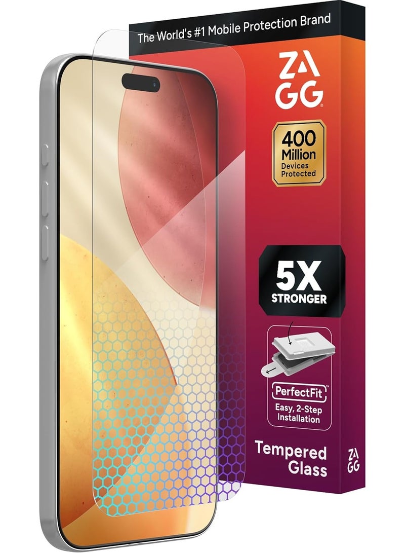 ZAGG Glass Elite Privacy Screen Protector for iPhone 17 pro max 2-Way Privacy Filter, 5X Stronger, Fingerprint-Resistant, Easy Two-Step - Image 1