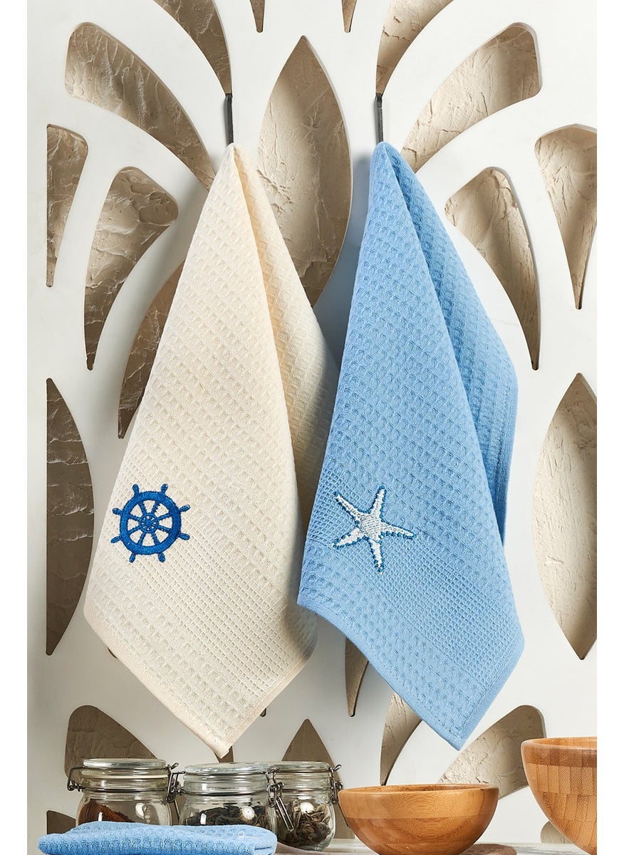 Eponj Home 6 Piece Drying Napkin Embroidered 40X60 Marine  - Image 4