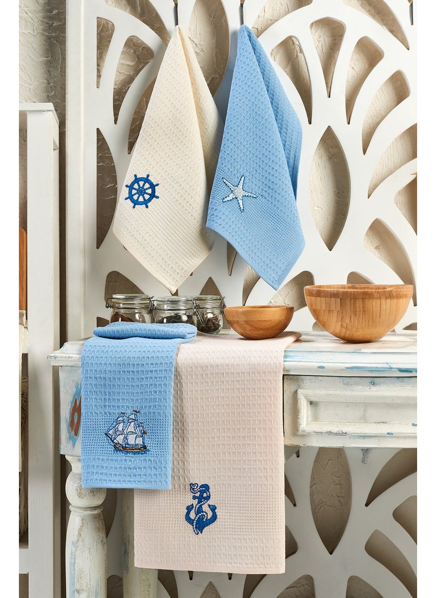 Eponj Home 6 Piece Drying Napkin Embroidered 40X60 Marine  - Image 2