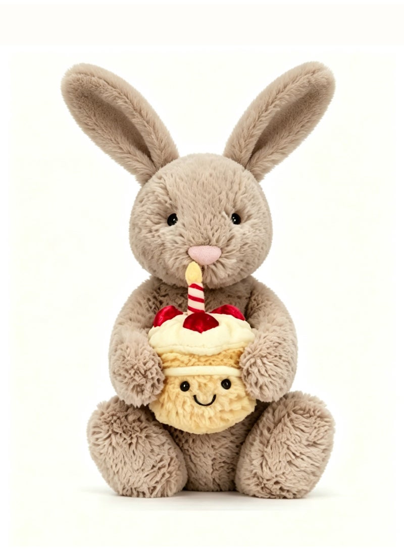 Jellycat Cute rabbit plush toy paired with cupcake - a birthday gift for children - Image 1