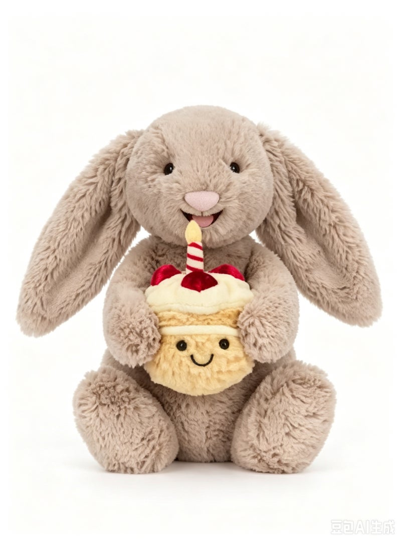 Jellycat Cute rabbit plush toy paired with cupcake - a birthday gift for children - Image 2