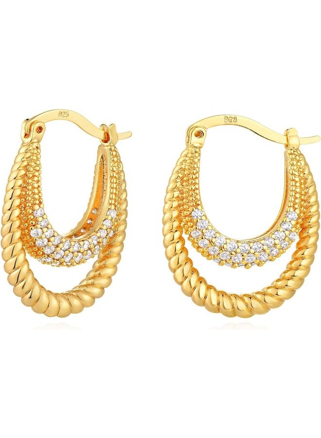 Mevecco Women Huggie Earrings Gold Hoop 14K Gold Filled Small Simple Handmade Hypoallergenic Everyday Jewelry - Image 1