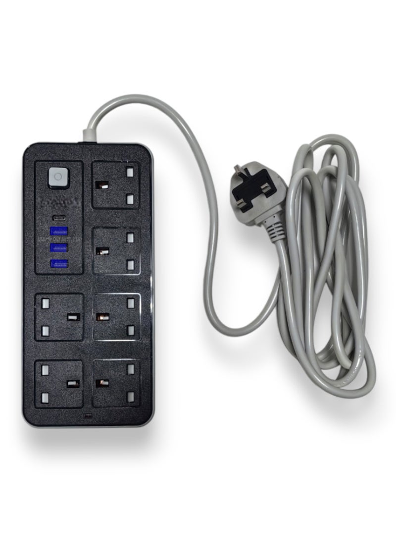 توصيلة كهربائية ذكية متعددة المخارج 6 قابس usb3 1 tbc