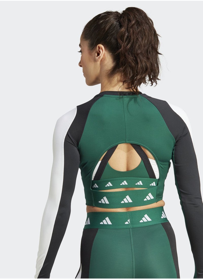 Adidas - Techfit Aeroready Colorblock Long-Sleeve Top - Image 1