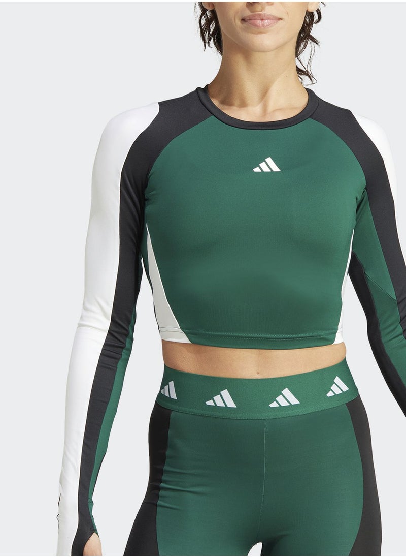 Adidas - Techfit Aeroready Colorblock Long-Sleeve Top - Image 1