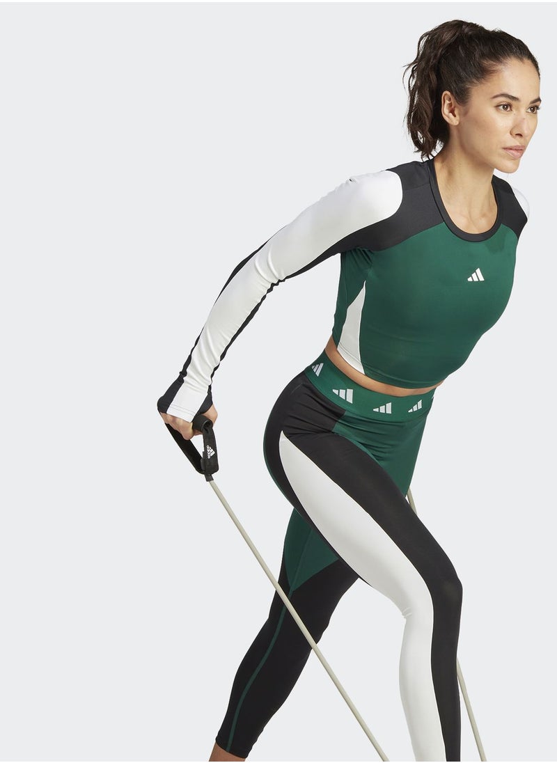 Adidas - Techfit Aeroready Colorblock Long-Sleeve Top - Image 1