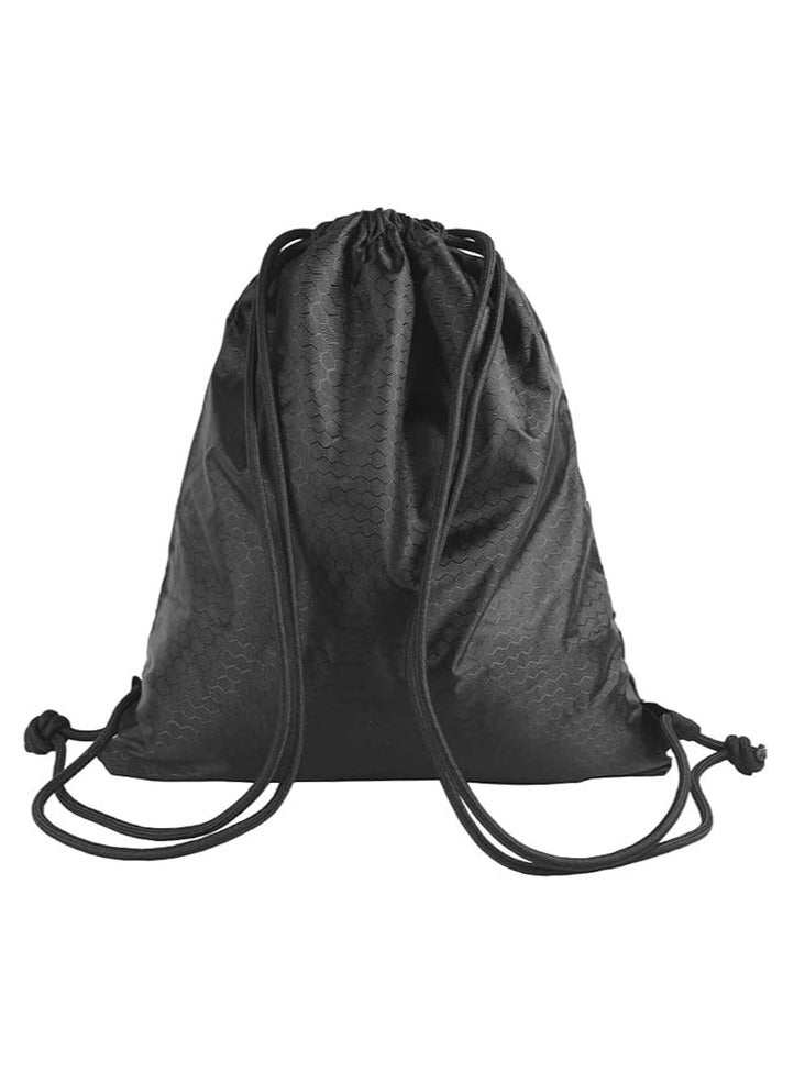 HW Waterproof Drawstring Backpack with Zipper Pocket, Gym Drawstring Bag for Men and Women, Basketball and Shoe Bag, Oxford Fabric Large Capacity Multi-Functional Bag - Image 2