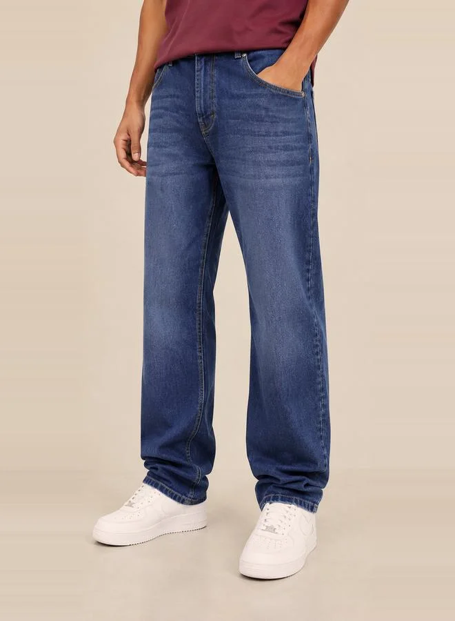 تايك تو Men Relaxed Fit Whisker Mid Rise Jeans By Falcon