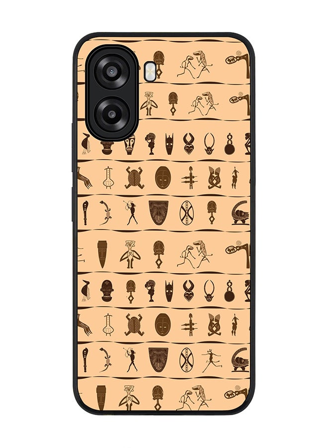 Stylizedd For Oppo A6t 5G / A6t 4G Case,Slim fit Camera Protection, Shockproof Thin Phone cover  - Tribal Hieroglyphics - Image 1