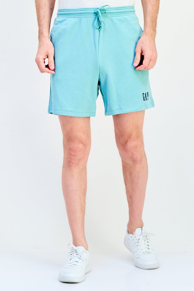 GAP Men Embroidered Logo Basic Shorts, Light Turquoise - Image 1