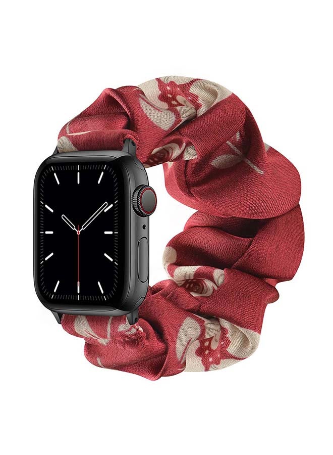 بيرفيي سوار فليكسي سولو لوب مرن لساعة أبل سيريز 6/SE/5/4/3/2/1 أبيض أحمر - Image 1