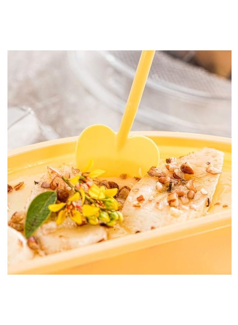 Restaurantware Heart shaped spoon, love shovel spoon, disposable mini plastic tasting spoon - 3.5" - yellow - 100ct box - restaurantware - Image 1