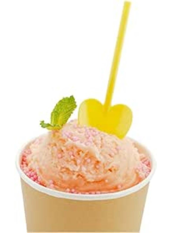 Restaurantware Heart shaped spoon, love shovel spoon, disposable mini plastic tasting spoon - 3.5" - yellow - 100ct box - restaurantware - Image 3