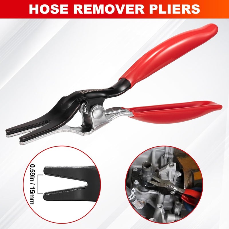 Toolwiz 6 pcs Fuel Line Pliers Set, Hose Clamp Plier, Panel Removal Tool, Hose Removal Plier, 30 Degree Push Pin Pliers, 2 pc 9" Electrical Disconnect Tool for Automotive Repair with Storage Bag - Image 3