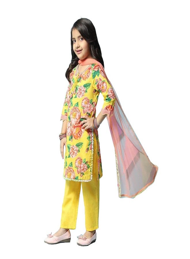 BIBA GIRL PRINTED NARROW KID(KW4988_YELLOW_11) - Image 1