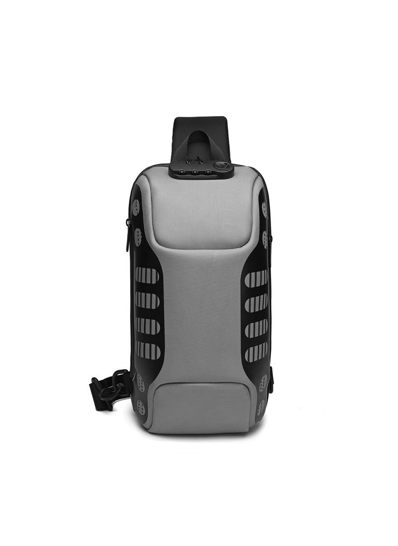OZUKO - 9339 Unisex Crossbody Bag - Grey - Image 1
