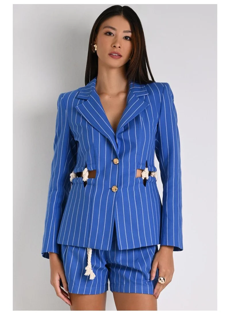 Striped Cord Detail Blazer