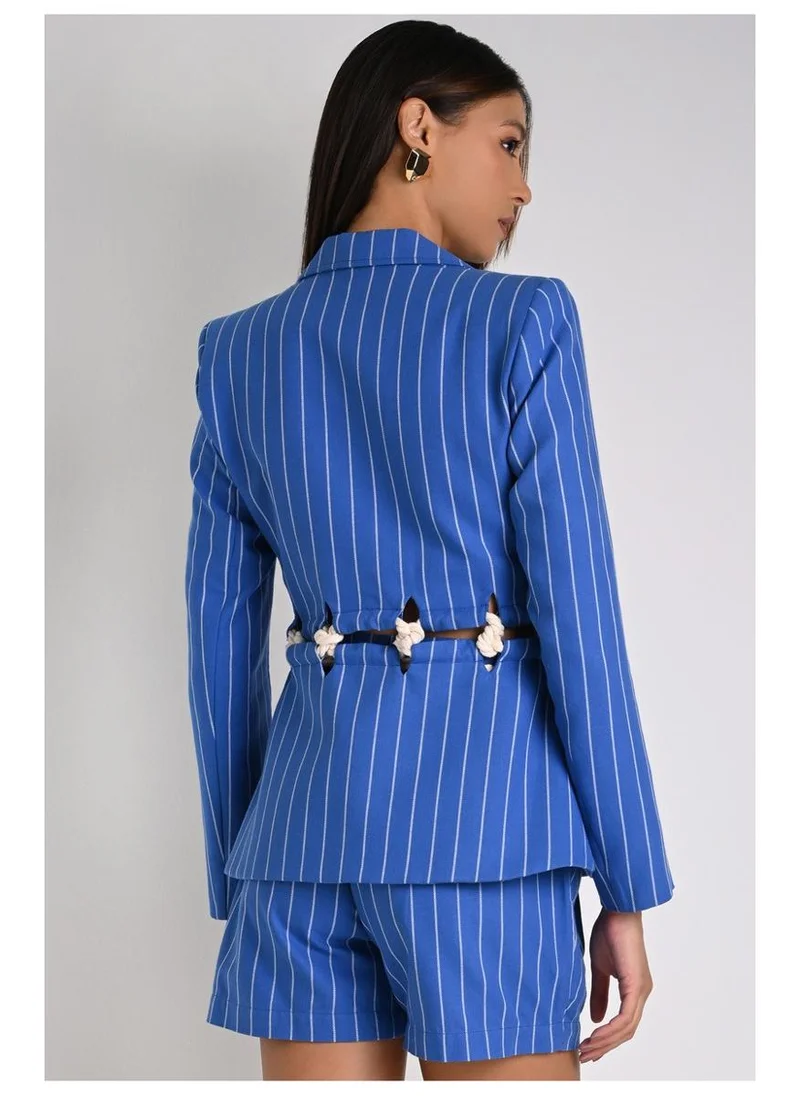 Carmen Steffens  Striped Cord Detail Blazer for Women | Best Price UAE