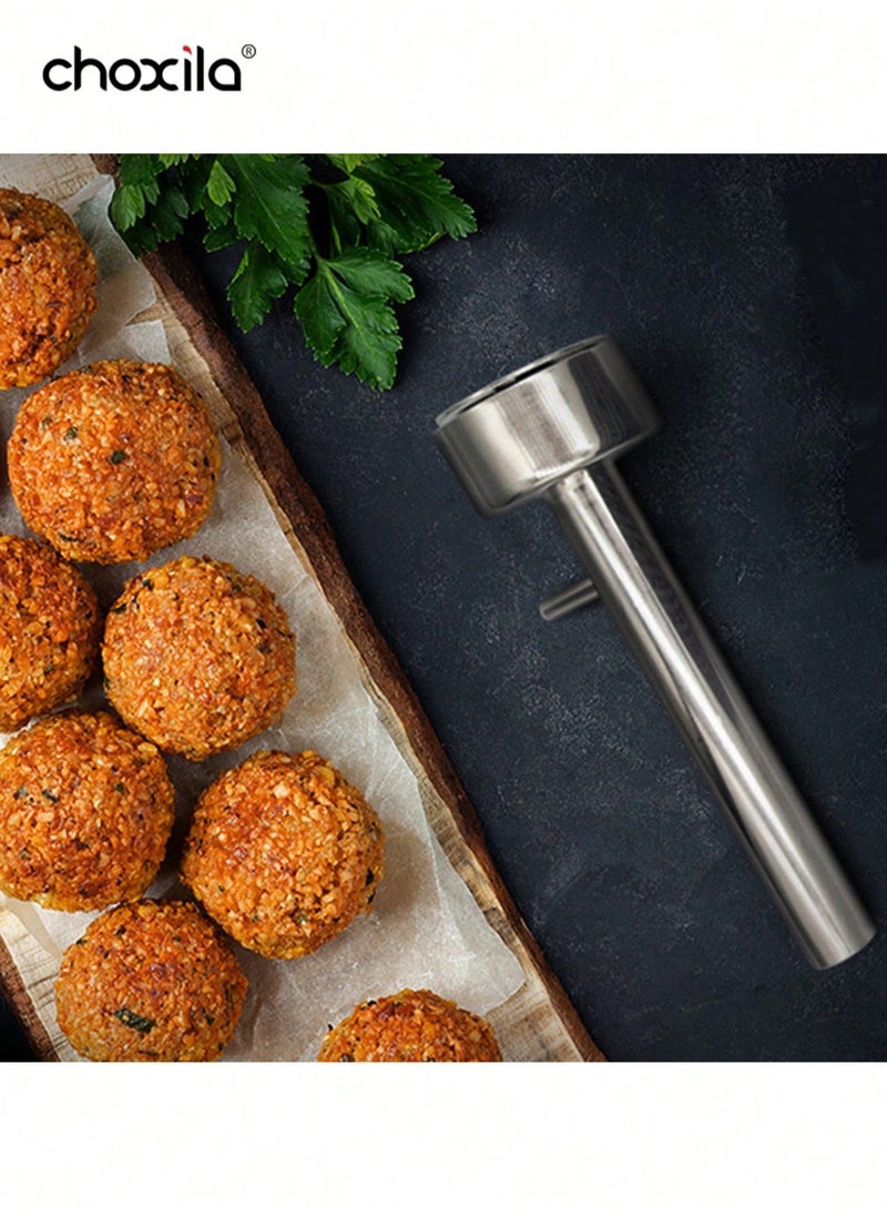choxila - 1pc Falafel And Meatball Maker Scoop, Stainless-Steel, Baller Scoop Mold, For Kitchen, Dining   Room, Afternoon Tea - Image 1