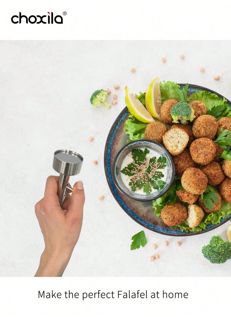 choxila - 1pc Falafel And Meatball Maker Scoop, Stainless-Steel, Baller Scoop Mold, For Kitchen, Dining   Room, Afternoon Tea - Image 1