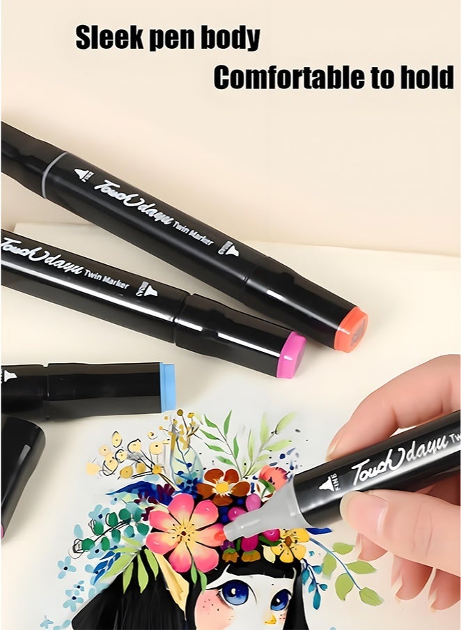 TOUCHFIVE 80 Color Markers Painting Set, Twin Side Marker Pens Set, Double Tipped Art Marker Set Mark Pen for Kids & Artist Coloring Sketching Drawing Markers - Image 3