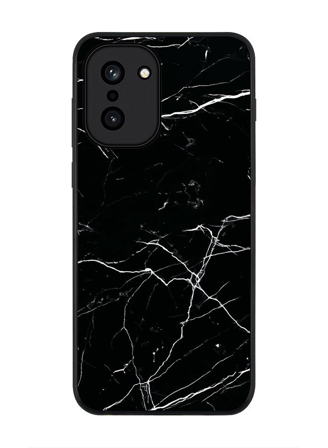 For OnePlus 15R Case,Slim fit Camera Protection, Shockproof Thin Phone cover  - Marble Print Black