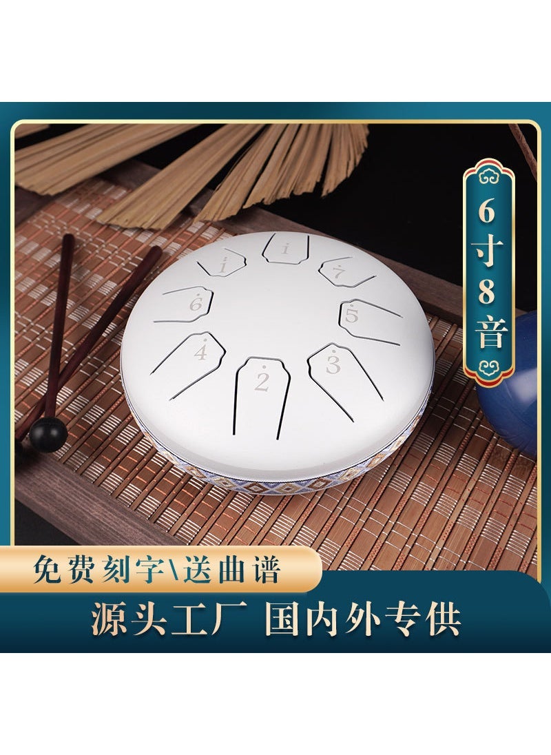 Generic Ethereal Drum 6-Inch 8-Tone Lotus Percussion White