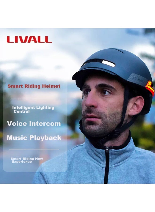 Livall Cycling Helmet, Road Bike Helmet For Men And Women, Smart With Lights, Bluetooth Voice Control, Urban Commuter Bh51 Black - Image 1