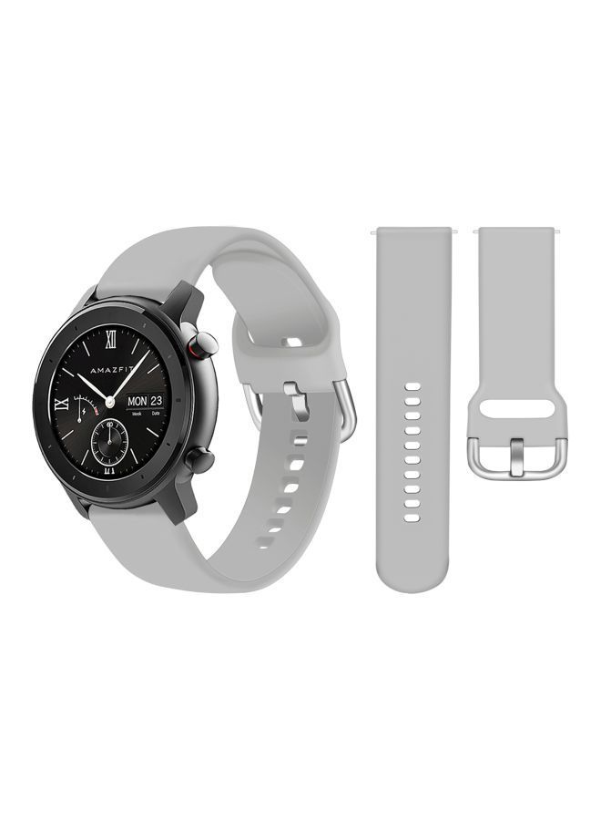 NIBEMINENT Replacement Band For Amazfit GTR Smartwatch 47 mm Light Grey  - Image 2