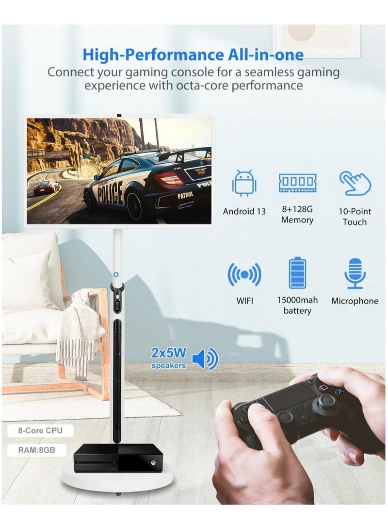 Portable Smart Touch Screen | 10 Point Multi Touch & Long Battery Life | Touch Screen for Office, Conference, and Home Use | Built in Android & Camera Portable Long Battery (24, Inches)  - Image 5