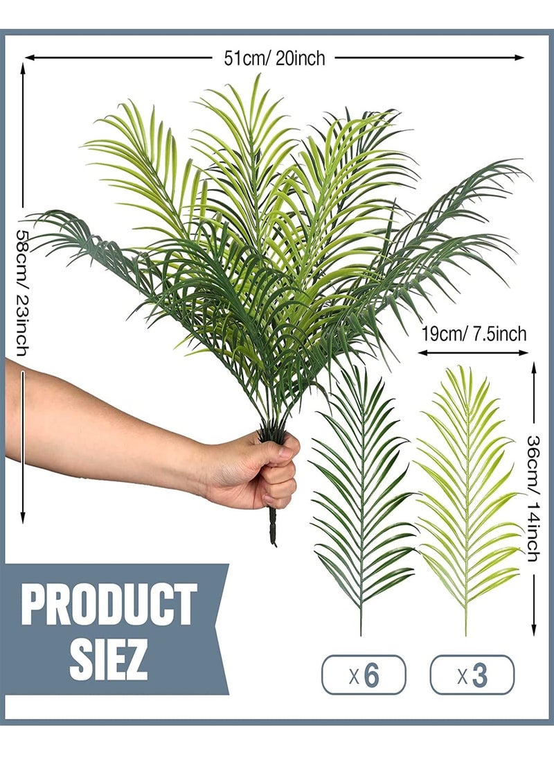 Generic ARICKDECOR Beautiful Decorative Artificial Areca Plants with 9 Leaves Without Pot 50 cm Total Height Green  - Image 4