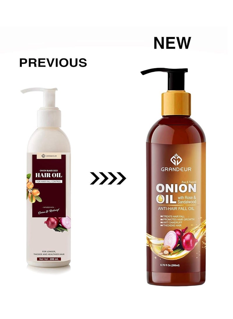 Grandeur pack of 2 200ml Onion Hair Oil For Hair Fall - Image 2