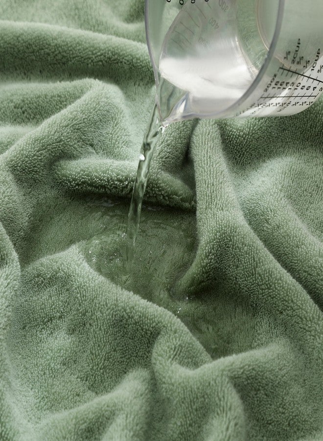 Simple&Opulence مجموعة مناشف فاخرة 100% قطن 6 قطع، مناشف ناعمة ماصة للماء للحمام، الفندق والسبا، 2 منشفة استحمام 28"x55"، 2 منشفة يد 16"x28" و2 قطعة قماش 12"x12" (أخضر حكيم) - Image 5