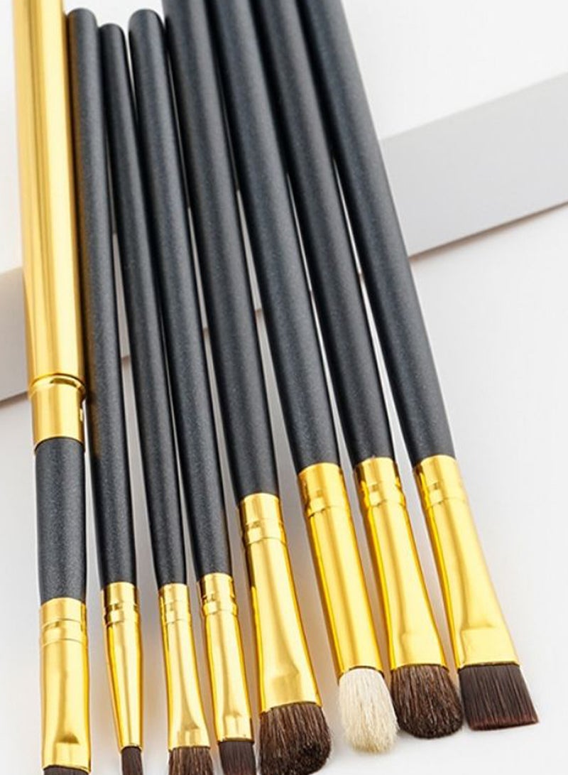 طقم فرش لمستحضرات تجميل العيون مكون من 8 قطع متعدد الألوان - Image 2