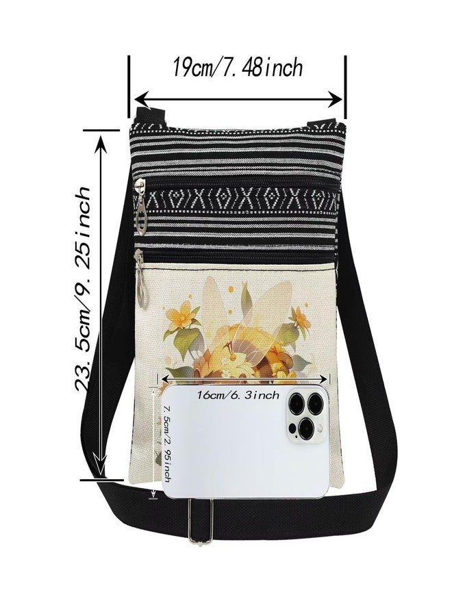 XiaoGalaee Bee Print Crossbody Bag Blushing Bumblebee with Flower Adjustable Shoulder Strap Messenger Bag Birthday Gift for Adult Teens Bee Lovers - Image 4