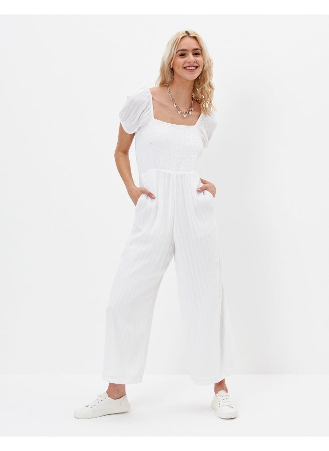 AE Smocked Puff-Sleeve Jumpsuit - pzsku/Z232857AA17F3035CAA4BZ/45/_/1742301077/27200e3c-542f-4f50-a2ef-f49d7fa467e6