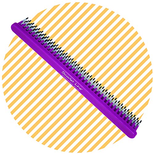 Scarlet Line Professional 3 Row Styling and Detangling Wet Hair Comb, Tame and Tease Hair Comb for Men and Women Hair Back Coming, Purple - Image 1